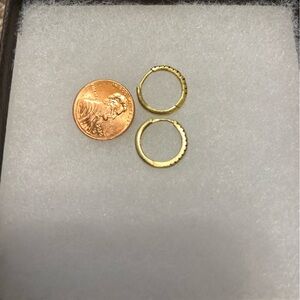 Sterling Silver Gold Plated Onyx Pavé 12mm Huggie Hoop Earrings